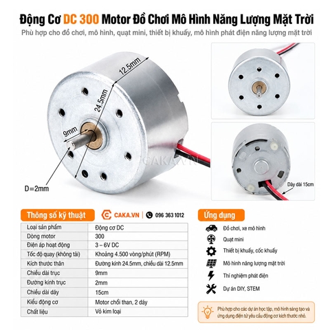 Động Cơ DC 300 Motor Đồ Chơi Mô Hình Năng Lượng Mặt Trời
