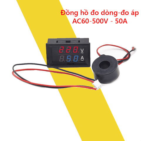 Đồng hồ đo dòng điện điện áp AC 50V - 500V 50A hiển thị led