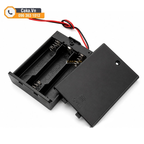 Đế 3 Pin AA Có Nắp Và Công Tắc