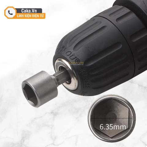 Bộ đầu khẩu lục giác 6.35mm 9-14 chi tiết cho máy khoan và tua vít điện