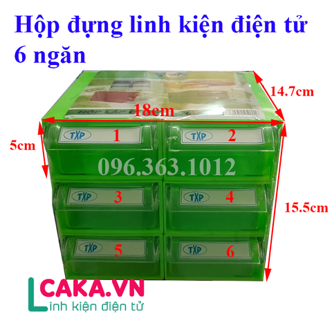 Hộp đựng linh kiện điện tử 6 ngăn hộp tủ đựng linh kiện