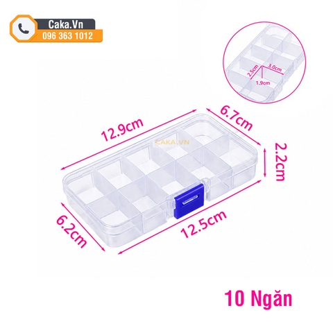 Hộp Nhựa Đựng Linh Kiện 10 Ngăn Trong Suốt