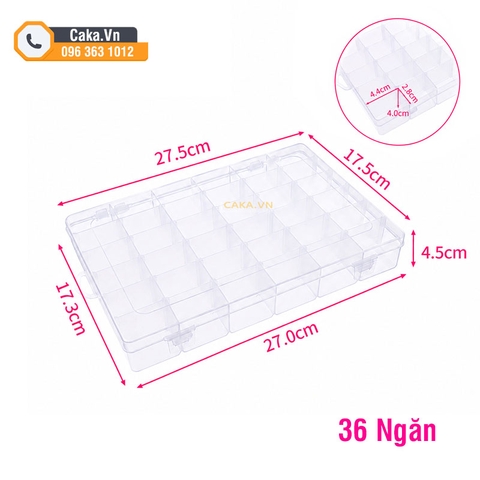Hộp Nhựa Đựng Linh Kiện 36 Ngăn Trong Suốt