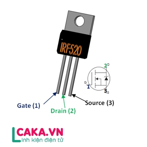 Mosfet IRF520 9.2A 100V Kênh N