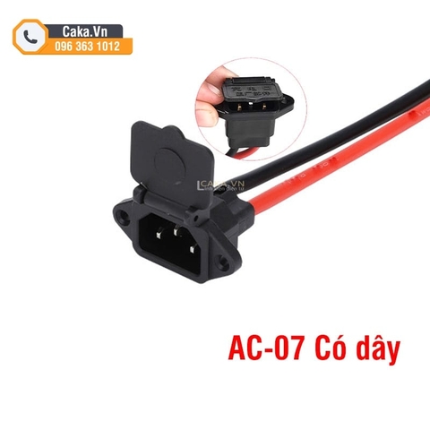 Đầu Cắm Sạc Xe Điện 3 Chân Dọc Có Nắp Đậy AC-07
