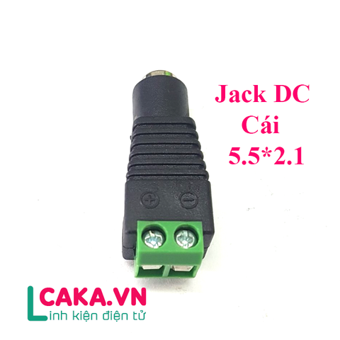 Jack nối nguồn DC Cái 5.5x2.1mm ra domino