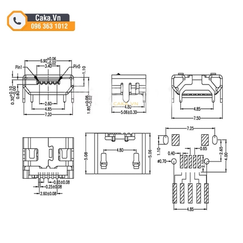 Jack Cái Micro USB 5PIN (5 Cái)