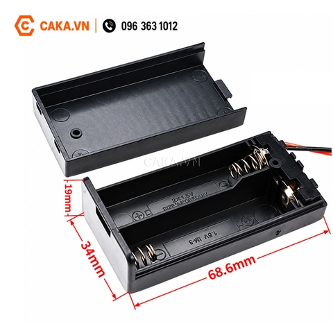Đế 2 Pin AA Có Nắp Và Công Tắc