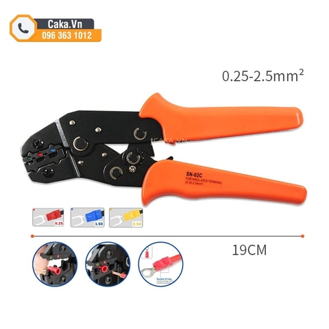 Kìm bấm cos ống SN-02C - Kìm bấm đầu cos mini kiểu Âu