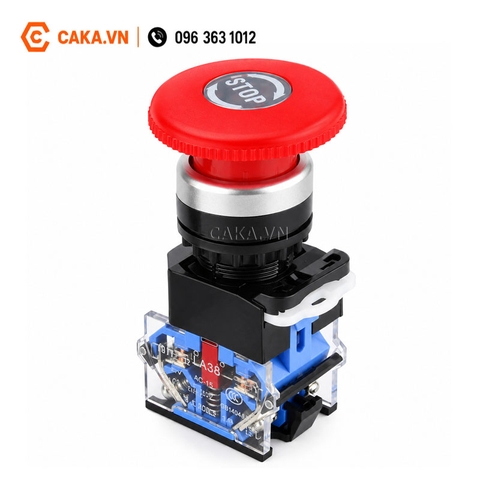 Nút Nhấn Khẩn Cấp LA38-11ZS 22mm Tự Giữ 1NO 1NC 600V 10A
