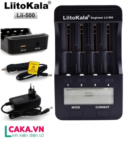 Bộ Sạc và test Dung Lượng Pin Đa Năng Liitokala Lii-500 kèm nguồn