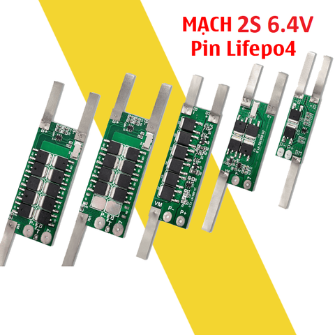 Mạch sạc và bảo vệ pin 2S 6.4V LiFePO4 có kẽm sẵn