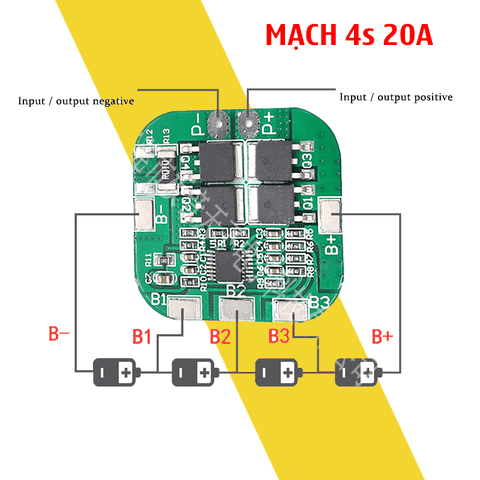 Mạch 4S 20A 14.4V 16.8V Mạch Sạc và Bảo Vệ Khối Pin Lithium Li-ion