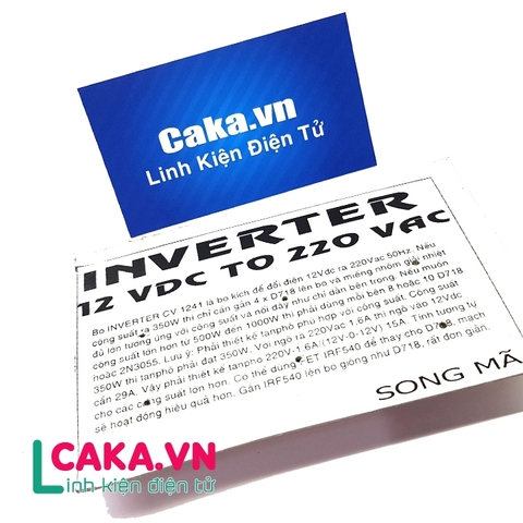 Mạch inverter 12V to 220VAC V2