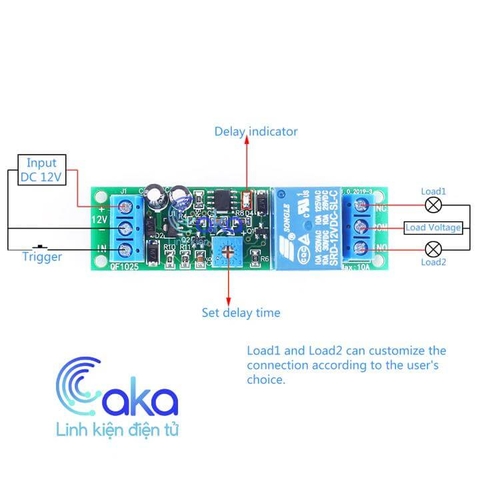 Mạch tạo trễ 12V QF1025 Times 5s-10P