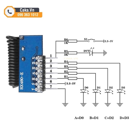 RX480E Module Thu Sóng RF 315MHz/433MHz