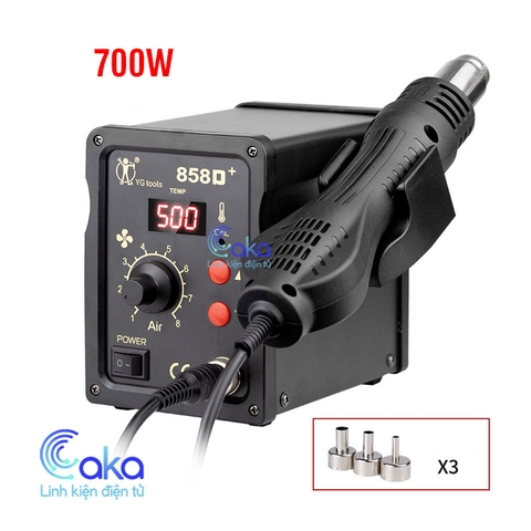 Máy khò nhiệt 858D+ 220V 700W Sửa chữa linh kiện điện tử