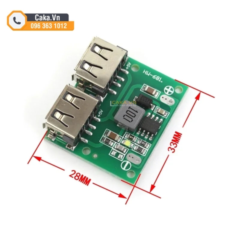 Module hạ áp DC-DC 9V 12V 24V xuống 5V - 2 cổng USB 3A