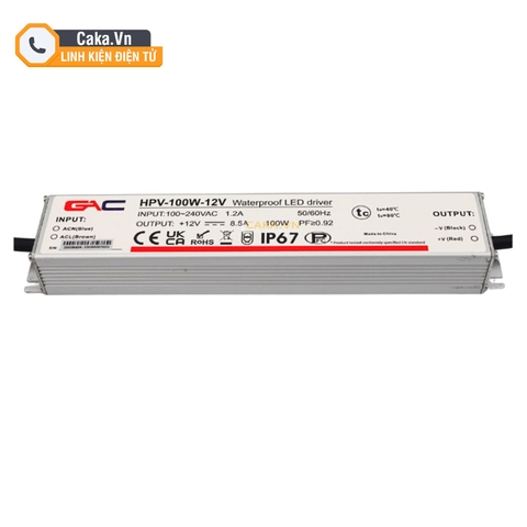 Nguồn LED 12V 100W 8.5A chống nước HPV-100-12V