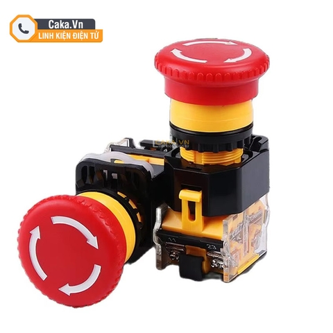 Nút Nhấn Khẩn Cấp LA38-11ZS 22mm Tự Giữ 1NO 1NC 600V 10A