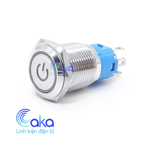 Nút nhấn nhả vỏ kim loại 19mm có đèn báo