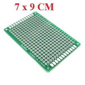 Mạch PCB đục lỗ 7x9cm loại tốt màu xanh 2 mặt