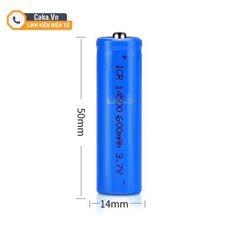 Pin Li-ion 14500 3.7V 600mAh AA Sạc Lại Cho Đèn Pin, Đèn Đội Đầu, Đèn Torch