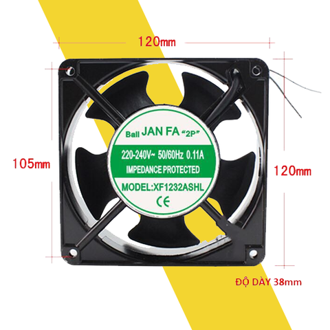 Quạt hút JAN FA 220V XF1232ASHL 120x120x38mm