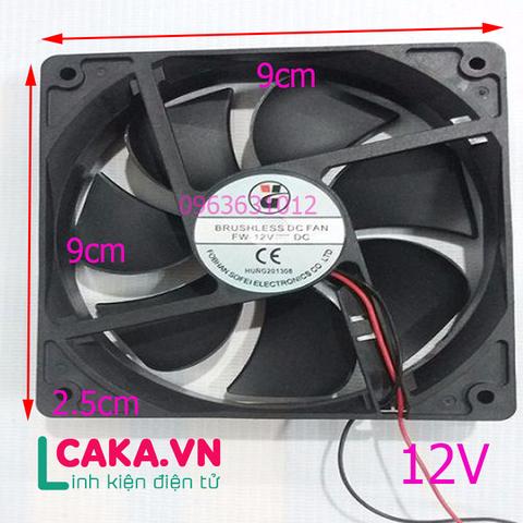 Quạt tản nhiệt 12V 90x90x25mm