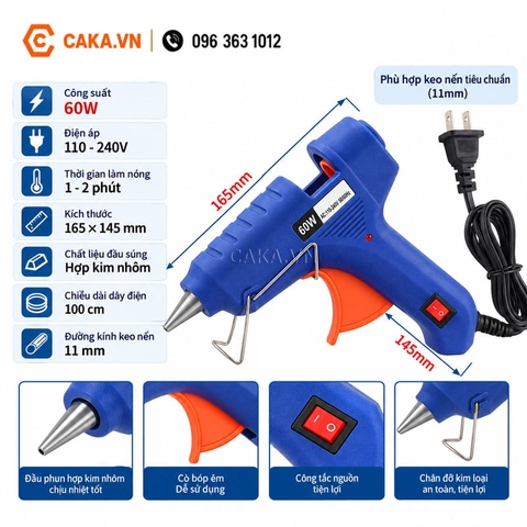 Súng Bắn Keo Nến 60W Có Chân Đỡ