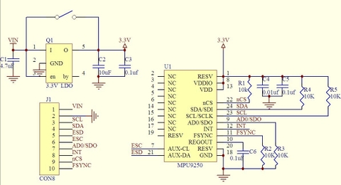 Cảm biến GY-9250 9DOF IMU MPU9250