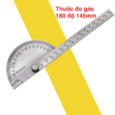 Thước Đo Góc 180 Độ Bằng Thép Không Gỉ 145mm