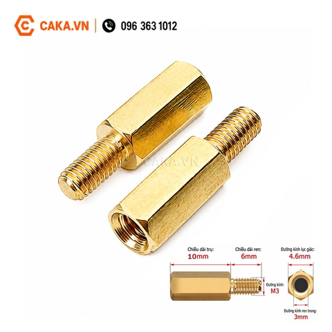 Trụ Đồng M3 Đực Cái 10mm