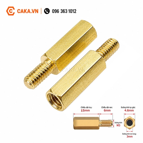 Trụ Đồng M3 Đực Cái 15mm
