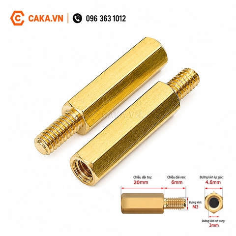 Trụ Đồng M3 Đực Cái 20mm