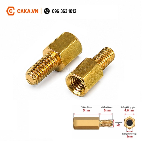 Trụ Đồng M3 Đực Cái 5mm