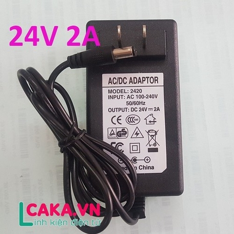 Nguồn Adapter 24V 2A Jack cắm 5.5x2.1mm