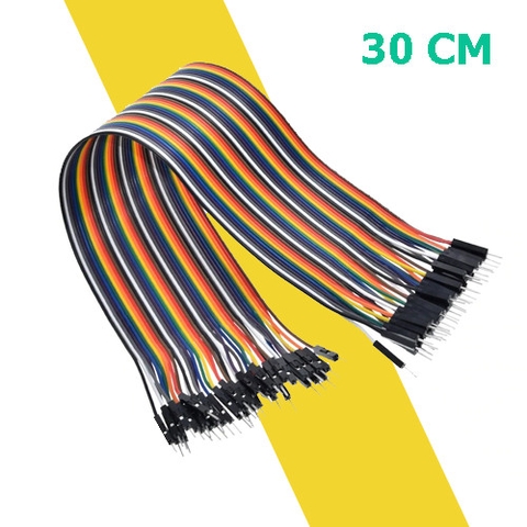 Dây Cắm Breadboard 30cm – Bộ 40 Sợi Đực-Đực, Cái-Cái, Đực-Cái