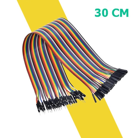 Dây Cắm Breadboard 30cm – Bộ 40 Sợi Đực-Đực, Cái-Cái, Đực-Cái