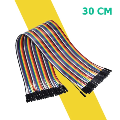 Dây Cắm Breadboard 30cm – Bộ 40 Sợi Đực-Đực, Cái-Cái, Đực-Cái