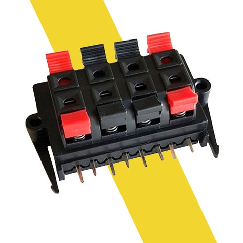 Trạm Kẹp Loa 8 Chân (2x4) – Cổng Gắn Dây Loa Dạng Lò Xo Stereo