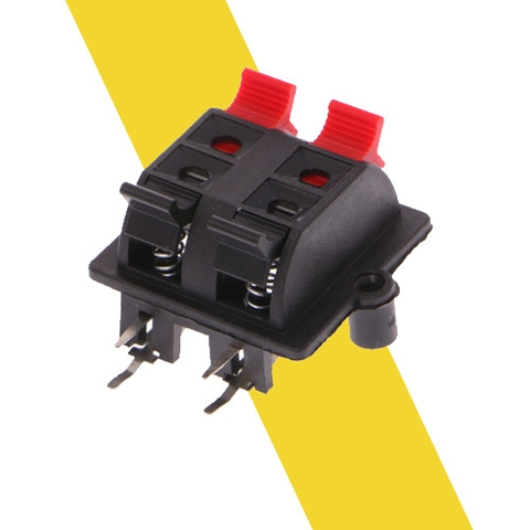 Trạm Kẹp Loa 4 Chân (2x2) – Cổng Gắn Dây Loa Dạng Lò Xo