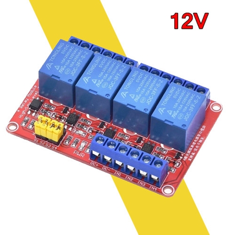 Module Relay 4 Kênh 5V/12V Opto Cách Ly Kích Hight/Low