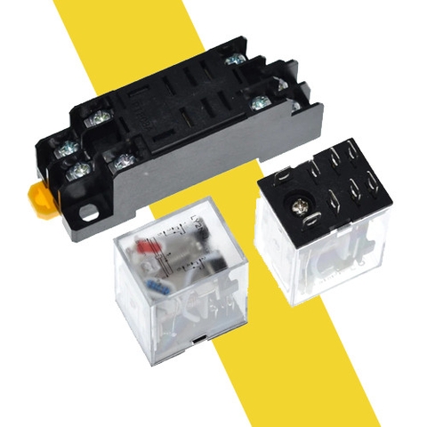 Rơ le trung gian 12V 24V 220V 10A 8 chân lớn