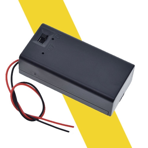 Hộp đế pin 9V có nắp và công tắc