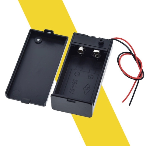Hộp đế pin 9V có nắp và công tắc