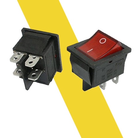 Công Tắc Bập Bênh KCD4 16A 250V – 4 Chân, Có Đèn, Công Suất Lớn