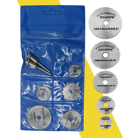 Bộ đĩa cắt gỗ mini trục 3mm 7 chi tiết