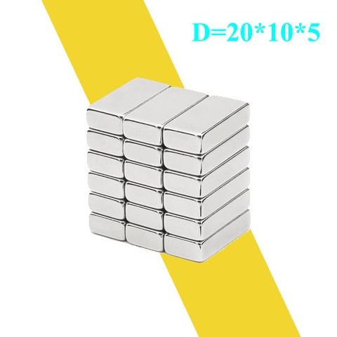 Nam châm đất hiếm 20x10x5mm hình chữ nhật – Neodymium siêu mạnh