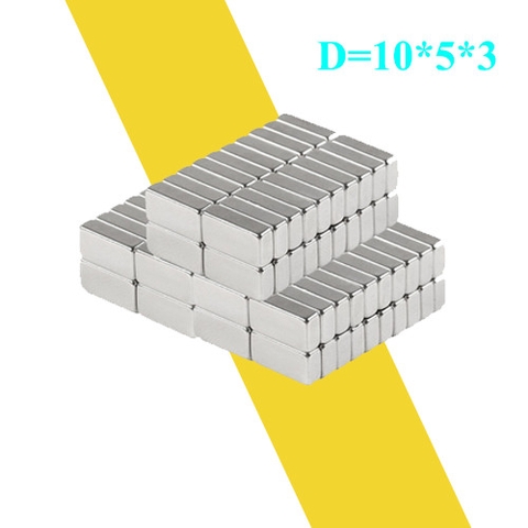 Nam châm đất hiếm 10x5x3mm hình chữ nhật – Neodymium mini siêu mạnh